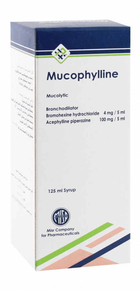 Mucophylline 4mg Bromohexine Hydrochloride & 100mg Acephylline Piperazine Mucolytic Medication