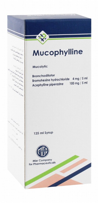 Mucophylline 4mg Bromohexine Hydrochloride & 100mg Acephylline Piperazine Mucolytic Medication