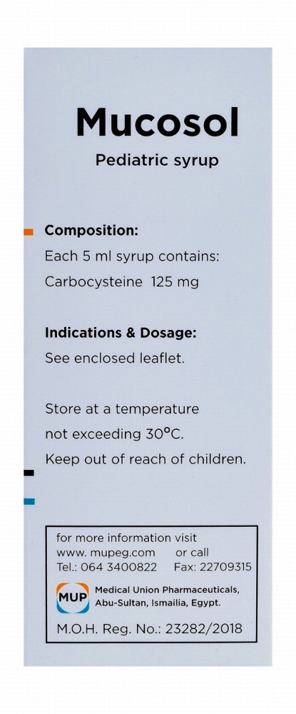 Mucosol 125mg/5ml Carbocysteine Pediatric Syrup