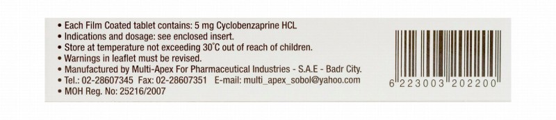 Multi-Relax 5mg Cyclobenzaprine Hydrochloride