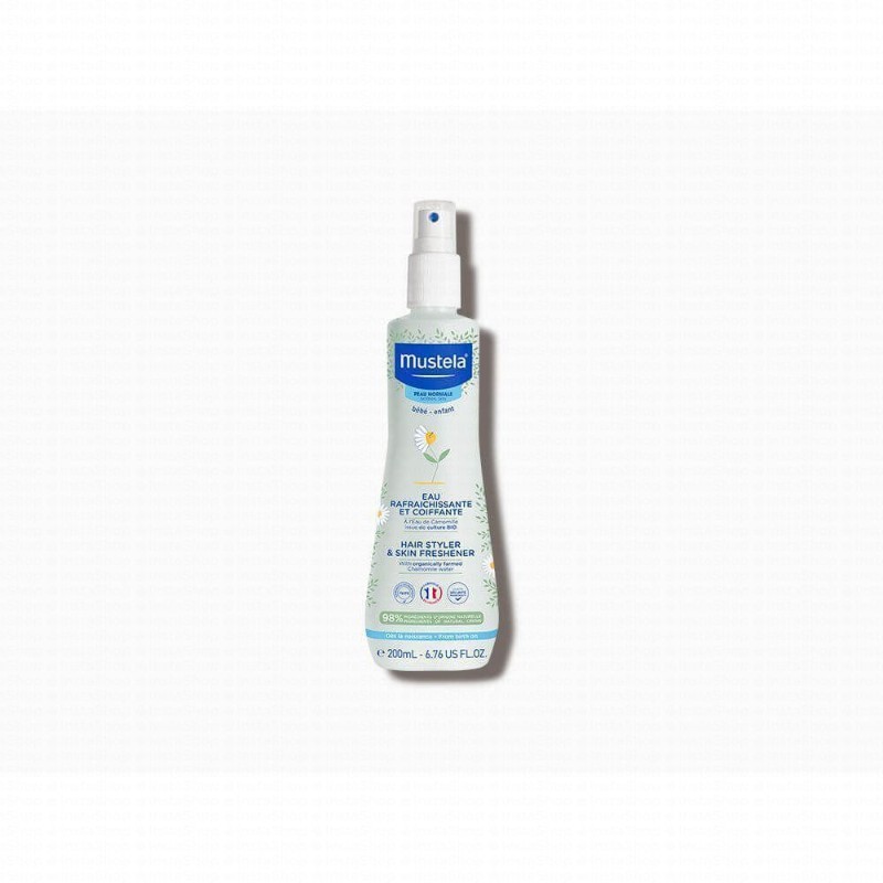 Mustela Baby Hair Styler & Skin Freshener Spray with Organic Chamomile Water for Normal Skin (0+ Months)