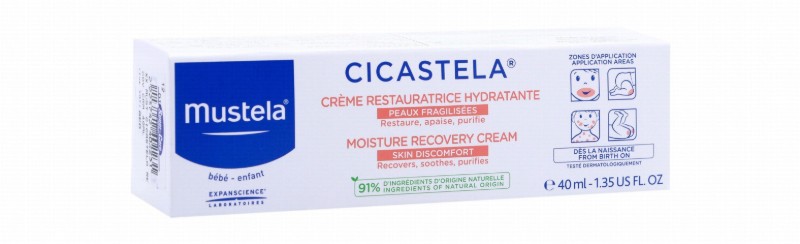 Mustela Cicastela Non-Greasy Moisture Recovery Cream for Babies (0+ Months) - fragrance free
