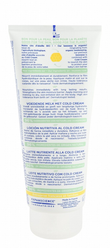 Mustela Nourishing Body Lotion with Beeswax for Dry Skin (0+ Months)