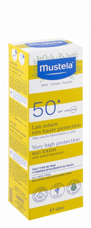 Mustela Water-Resistant Very High Protection Baby & Infant Sunscreen for Face & Body SPF50+