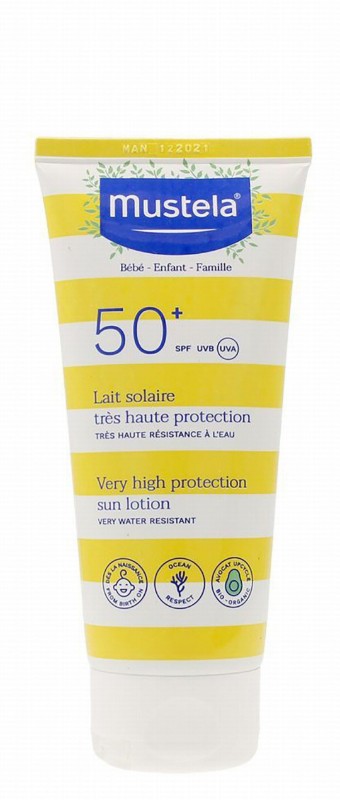 Mustela Water-Resistant Very High Protection Baby & Infant Sunscreen for Face & Body SPF50+