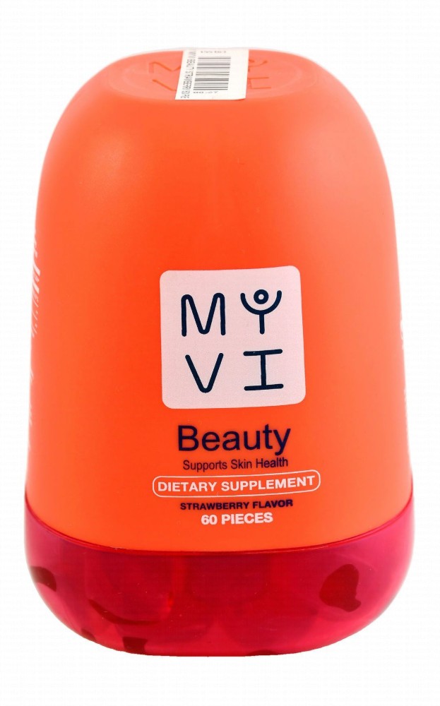 MYVI Skin Health Support Gummy Supplement Strawberry Flavor - vegan, gluten free, soy free