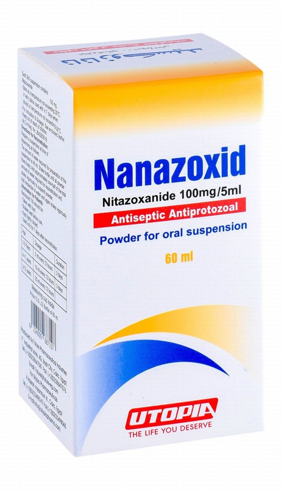Nanazoxid 100mg Nitazoxanide Oral Suspension Powder Antiseptic Antiprotozal