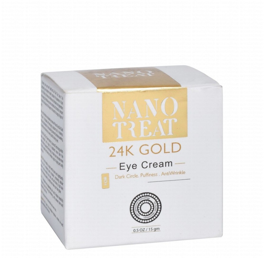 Nano Treat Anti-Dark Circles, Anti-Wrinkle & Anti-Puffiness Eye Cream with 24K Gold for All Skin Types - silicone free, parabens free, animal testing free