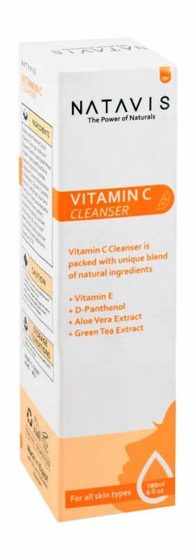 Natavis Facial Cleanser with Vitamin C, D-Panthenol & Aloe Vera Extract for All Skin Types - animal testing free
