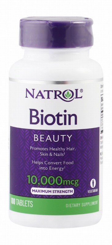 Natrol 10000mcg Biotin Beauty Support Supplement for Hair, Skin & Nails - vegetarian, milk free, wheat free