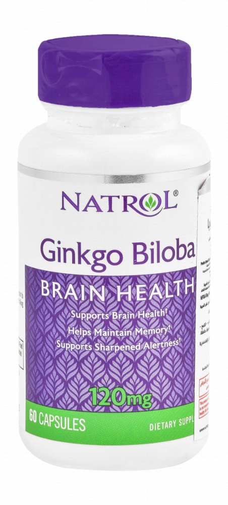 Natrol 120mg Ginkgo Biloba Extract Brain Support Supplement