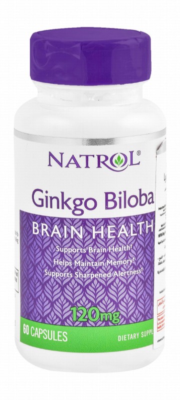 Natrol 120mg Ginkgo Biloba Extract Brain Support Supplement