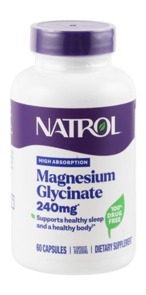 Natrol 240mg Magnesium Glycinate Sleep & Body Health Support Supplement - drug free