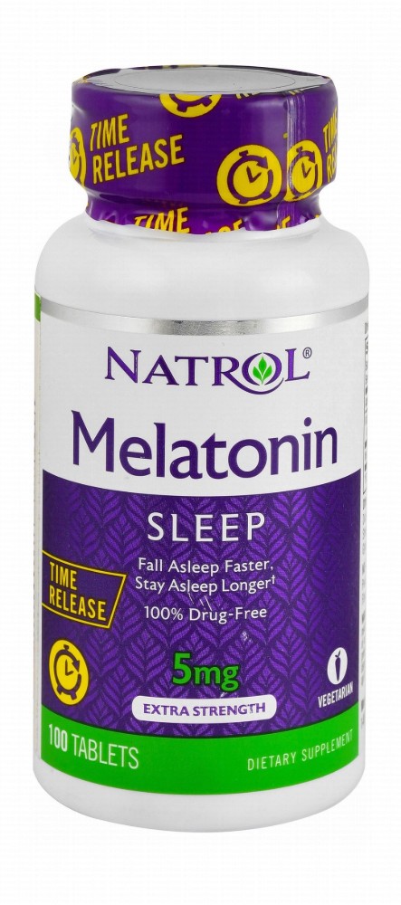 Natrol 5mg Melatonin Sleep Support Supplement - drug free, tree nuts free, artificial colors free