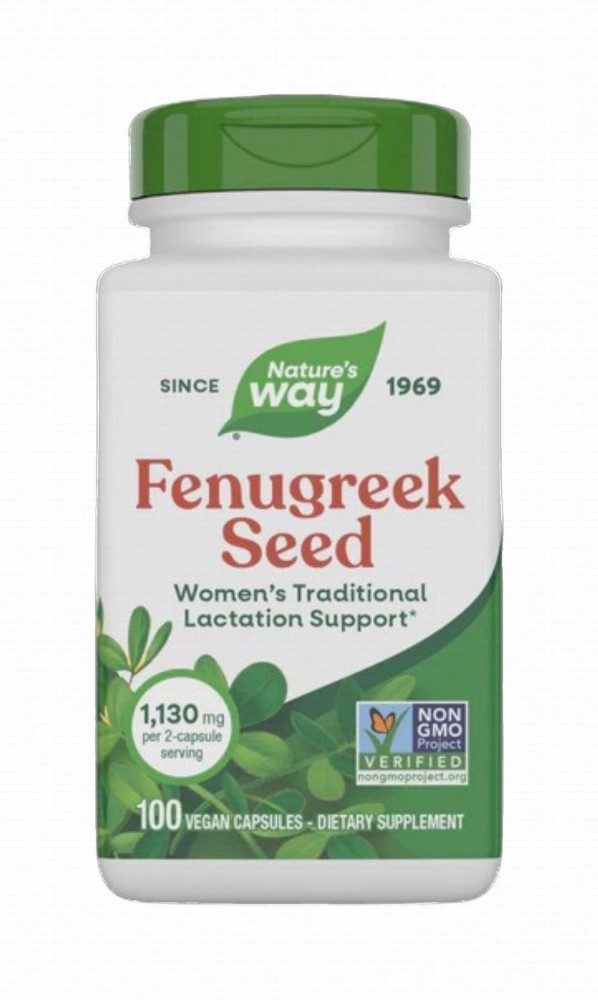 Nature's Way 1130mg Fenugreek Seed Lactation Support Supplement - vegan, GMO free, soy free