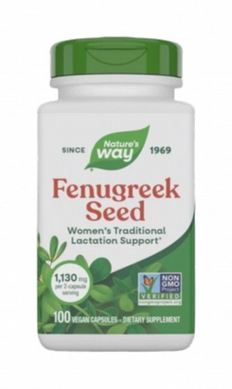 Nature's Way 1130mg Fenugreek Seed Lactation Support Supplement - vegan, GMO free, soy free