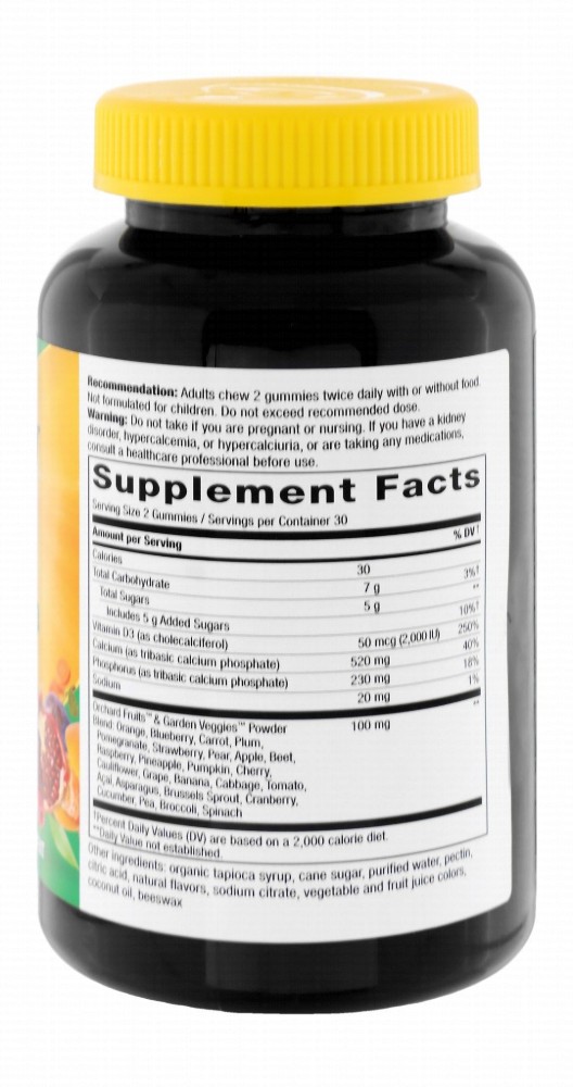 Nature's Way Alive Calcium & Vitamin D3 Bone & Immunity Support Gummy Supplements Raspberry & Lemonade & Strawberry Flavor