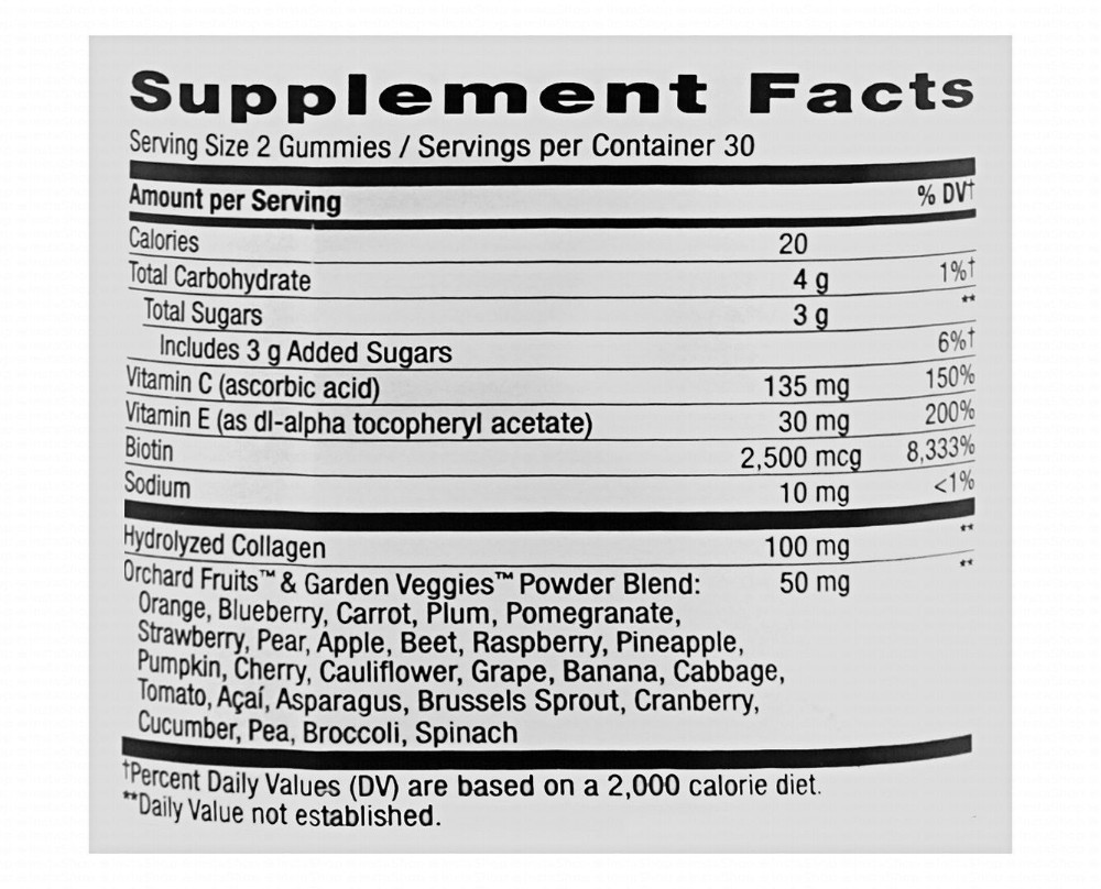 Nature's Way Alive! 100mg Collagen Hair, Skin & Nail Support Gummy Supplements Strawberry Flavor with Biotin & Plant Based Pectin - wheat free, soy free, dairy free