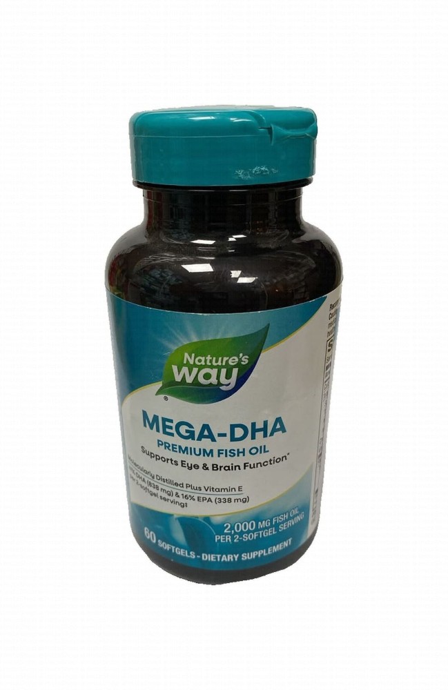 Nature's Way Mega-DHA Eye & Brain Function Support Supplement with Fish Oil