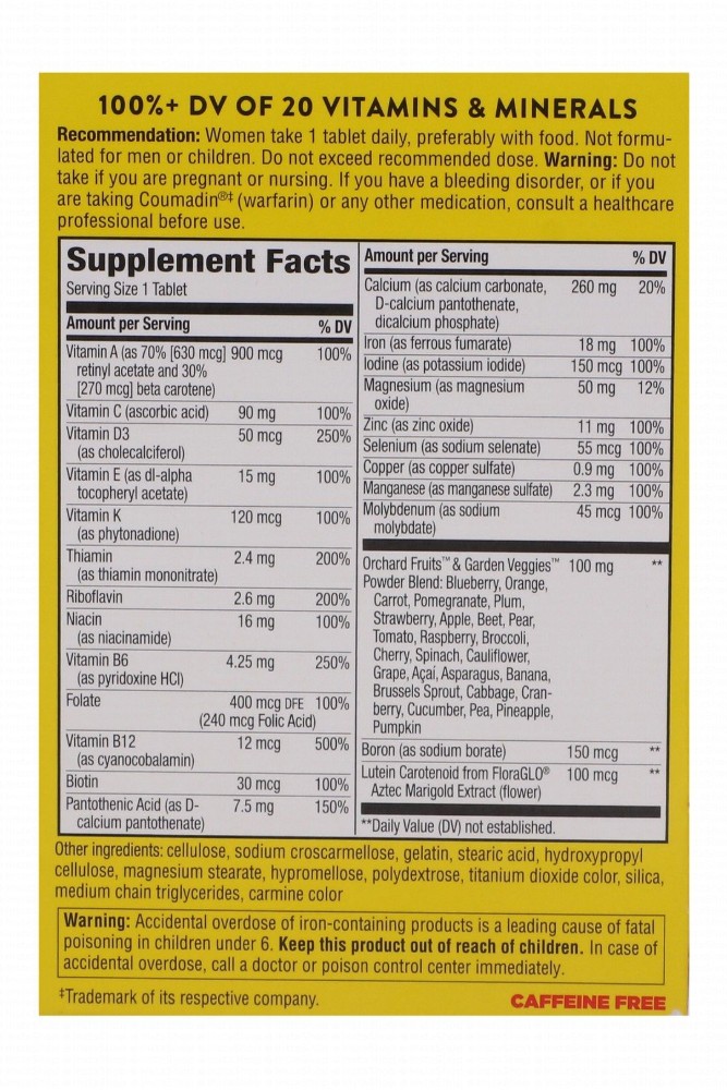 Nature's Way Women's Energy Multivitamin Supplement - caffeine free, gluten free, soy free