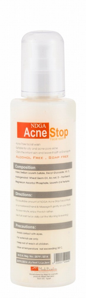 NDGA Acne Stop Foaming Face Wash for Oily Skin - alcohol free, soap free