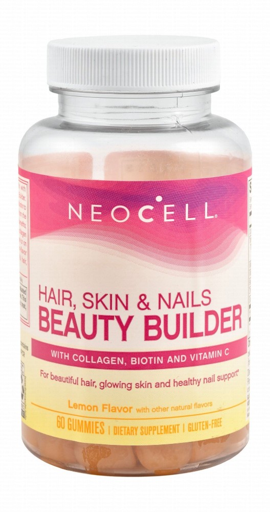 Neocell Beauty Builder 200mg Collagen Gummy Supplements Lemon Flavor with Biotin & Vitamin C for Beautiful Hair, Skin & Nails - gluten free