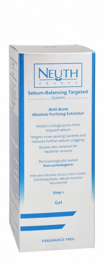 Neuth Anti-Acne Purifying & Exfoliating Face Gel Step 1 with Saw Palmetto Extract - fragrance free, non comedogenic
