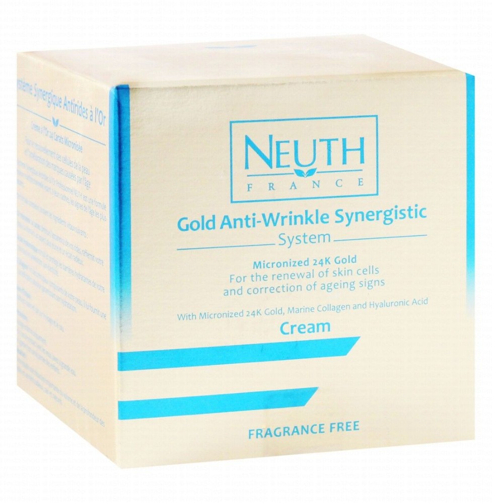 Neuth Anti-Wrinkle Face Cream with Micronized 24K Gold, Marine Collagen & Hyaluronic Acid - fragrance free