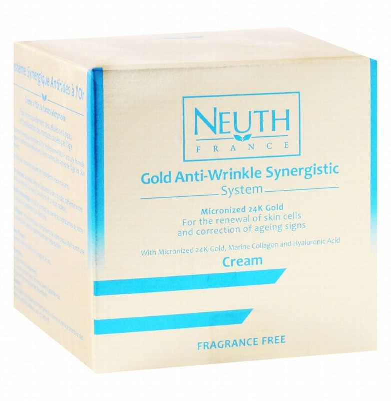 Neuth Anti-Wrinkle Face Cream with Micronized 24K Gold, Marine Collagen & Hyaluronic Acid - fragrance free
