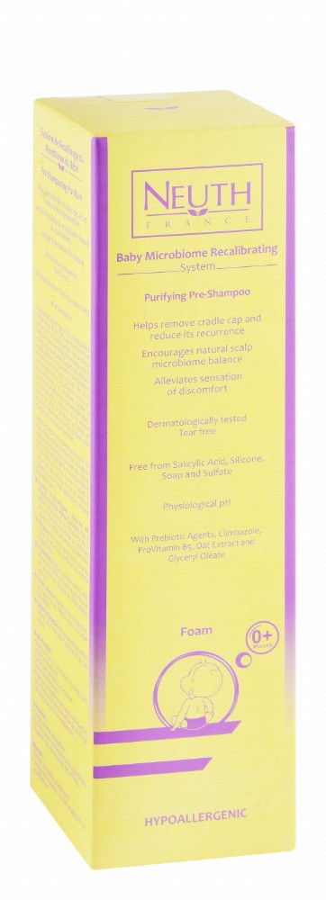 Neuth Baby Hypoallergenic Purifying Foam Pre-Shampoo with Provitamins B5, Oat Extracts & Glyceryl Oleate (0+ Months) - salicylic acid free, silicone free, sulfate free