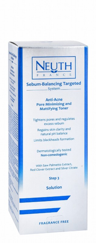 Neuth Mattifying, Pore Minimizing & Anti-Acne Facial Toner with Silver Citrate, Saw Palmetto & Red Clover Extracts - non comedogenic, fragrance free