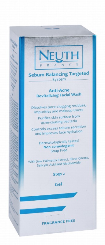 Neuth Sebum Balancing Targeted System Anti-Acne Revitalizing Facial Wash Gel Step 2 for Acne-Prone Skin - fragrance free, soap free, non-comedogenic