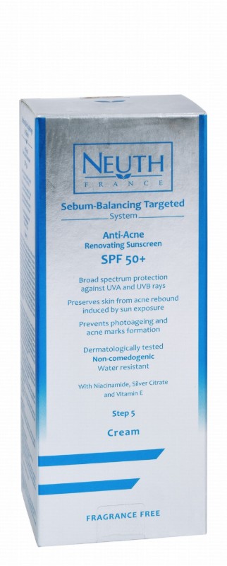 Neuth Water-Resistant & Anti-Acne Renovating Facial Sunscreen SPF50+ - fragrance free, non comedogenic