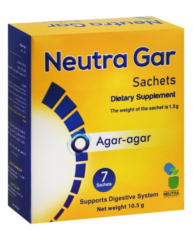 Neutra Gar 1.5mg Agar Agar Digestive System Support Powder Supplement Sachets