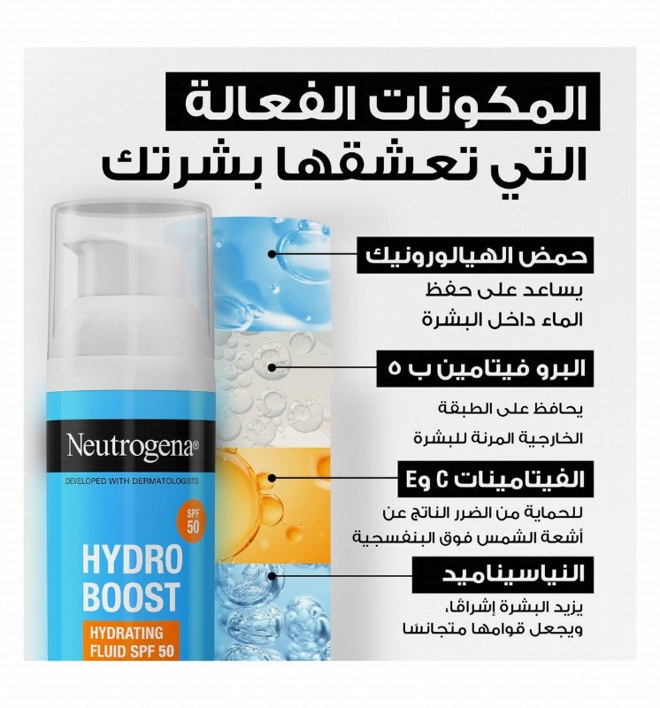 Neutrogena Hydro Boost SPF50 Hydrating Fluid - fragrance free