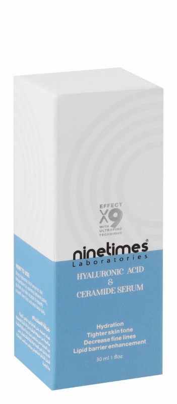 Ninetimes Hydrating, Tightening & Fine Line Reducing Face Serum with Hyaluronic Acid & Ceramide - parabens free, alcohol free, cruelty free