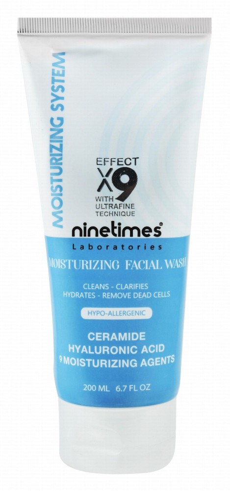 Ninetimes Laboratories Effect Hypoallergenic Clarifying, Hydrating & Moisturizing Facial Wash with Ceramide & Hyaluronic Acid - parabens free, alcohol free, cruelty free