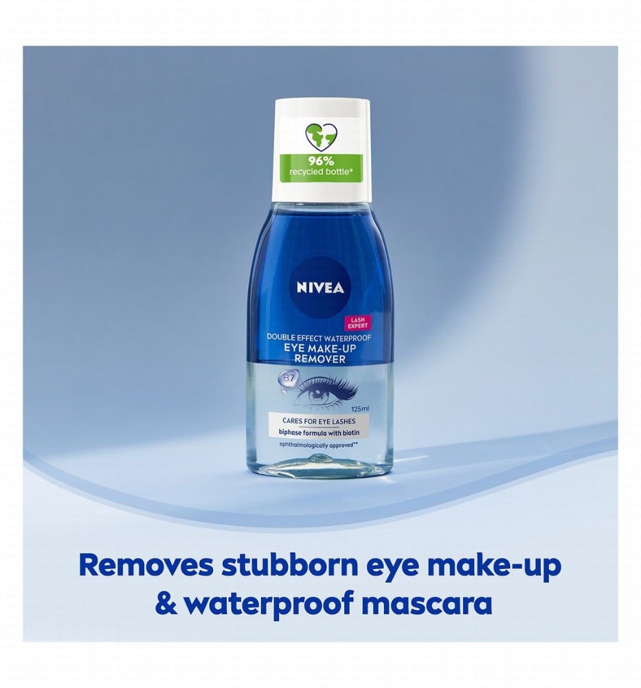 NIVEA Double Effect Eye Makeup Remover with Purified Water & Cornflower Extract