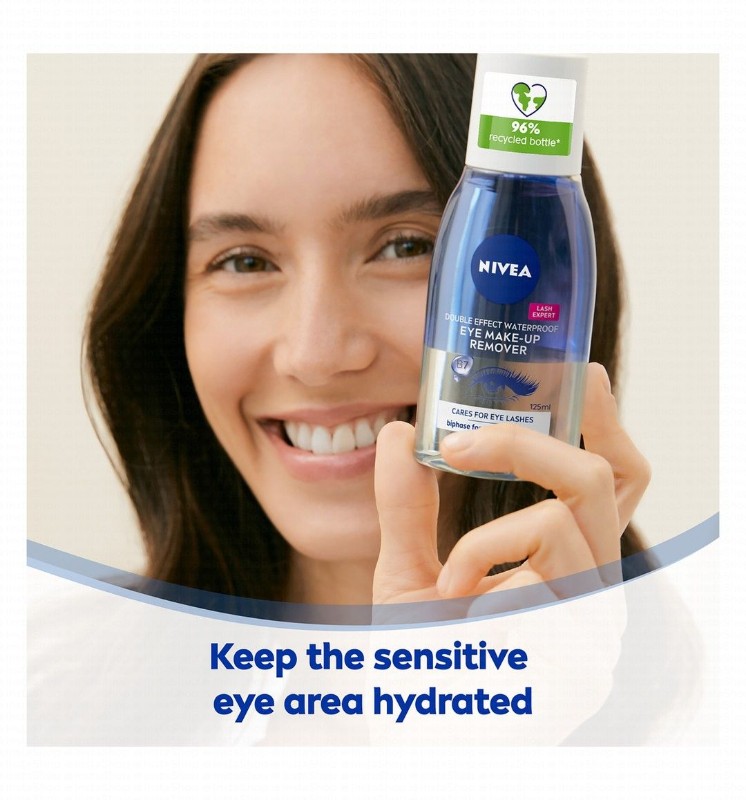 NIVEA Double Effect Eye Makeup Remover with Purified Water & Cornflower Extract