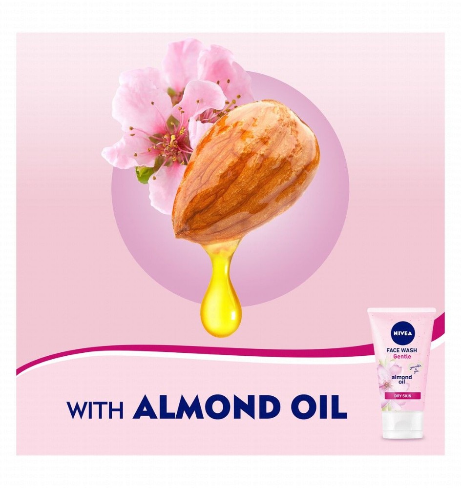 NIVEA Gentle Face Wash with Almond Oil for Dry & Sensitive Skin