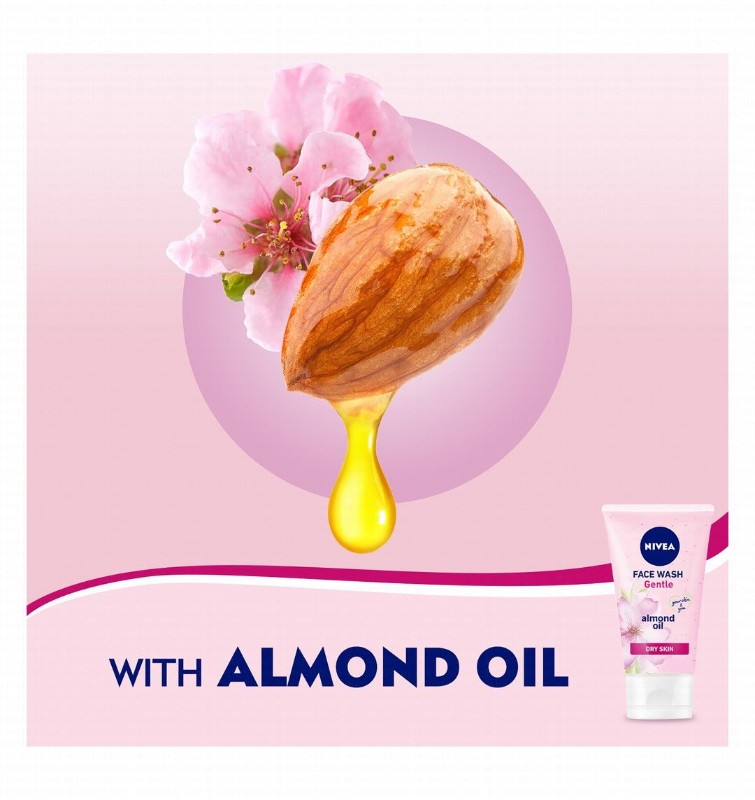 NIVEA Gentle Face Wash with Almond Oil for Dry & Sensitive Skin