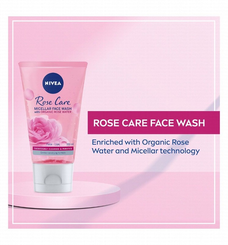NIVEA Micellar Face Wash with Organic Rose Water for All Skin Types