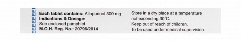 No-Uric 300mg Allopurinol Gout Medication