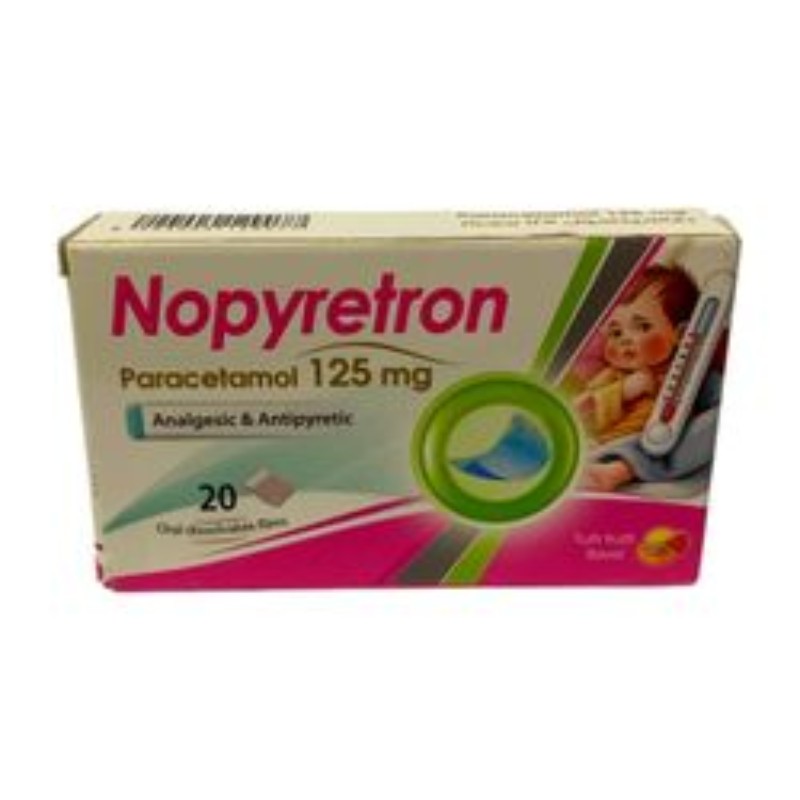 Nopyretron 125mg Paracetamol Analgesic & Antipyretic Tutti Frutti Flavor