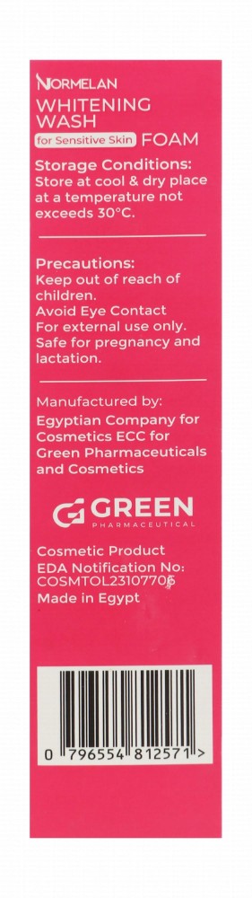 Normelan Whitening & Cleansing Foaming Facial Wash for Sensitive Skin
