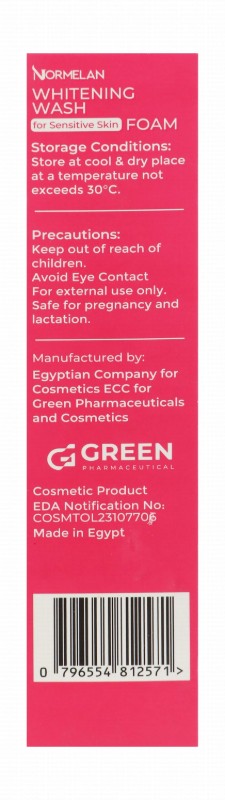 Normelan Whitening & Cleansing Foaming Facial Wash for Sensitive Skin