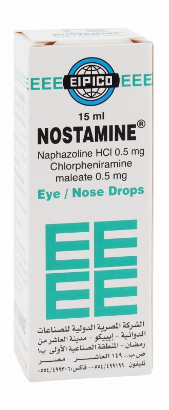 Nostamine 0.5mg Naphazoline HCL & 0.5mg Chlorpheniramine Sterile Eyes & Nose Drops