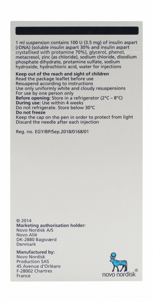 Novomix 30 Flex Pen 100 U/ml Insulin Aspart Suspension with Protamine for Subcutaneous Injection