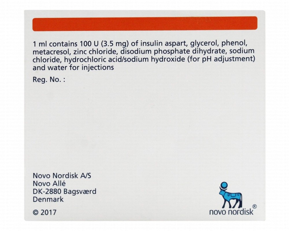Novorapid Penfill 100IU/ml Insulin Solution for Subcutaneous & Intravenous Injection