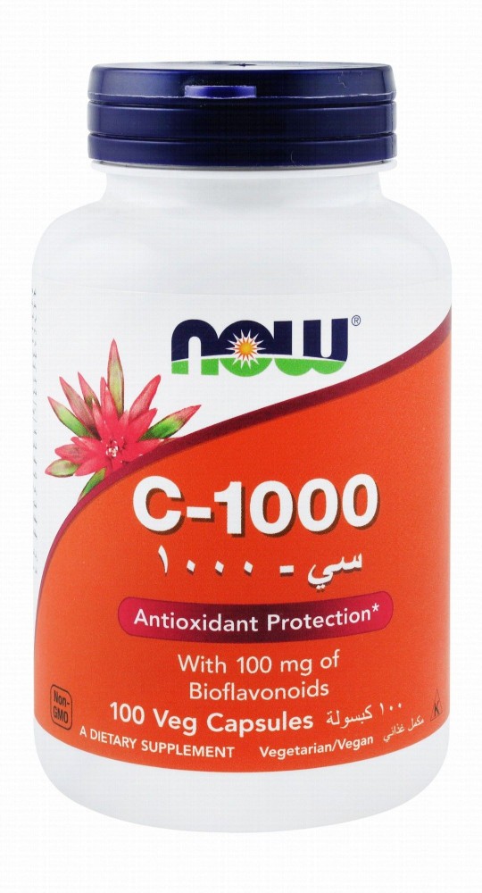 Now 1000mg Vitamin C Antioxidant Supplement with Bioflavonoids - vegan, GMO free